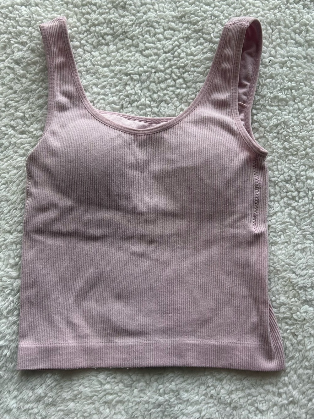 Women's Ribbed Scoop Tank Top - Dusty Pink